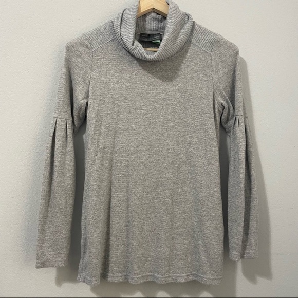 Anthropologie Blouse Knit Metallic Gray Gold Cowl Neck Balloon Sweater Womens S - Picture 12 of 12